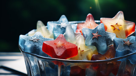Red, White and Blue Popsicles on Iceの素材