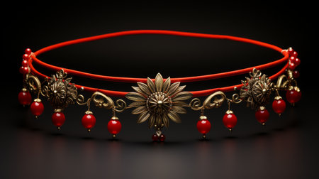 A Gold Necklace Worn by a Womanの素材