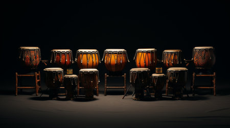 Set of Drums on a Stageの素材