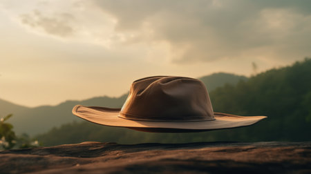 Hat Resting on Top of Rockの素材