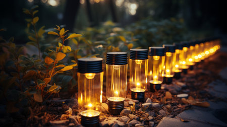 Cluster of Lights Illuminating Rock Formationの素材