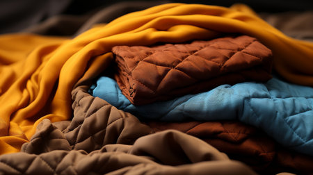 Pile of Blankets on Bedの素材