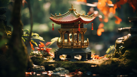 Small Pagoda Model in Forestの素材