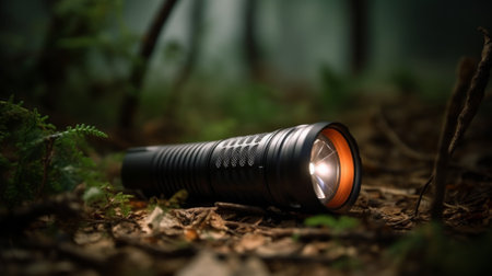 Flashlight Illuminating the Groundの素材