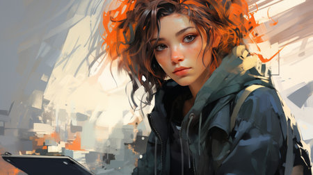 A Painting of a Woman With Long Hairの素材