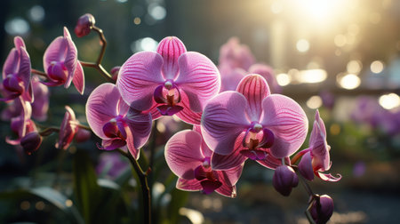 Close Up of a Bunch of Pink Flowersの素材