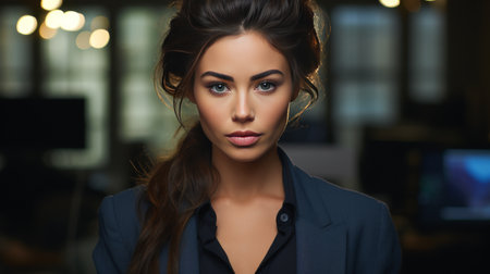 Woman With Long Hair Wearing Black Shirtの素材