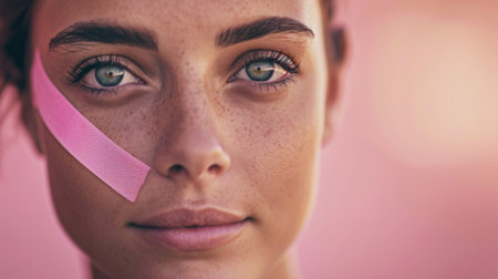 Woman With Pink Turban and Pink Roses in Hairの素材