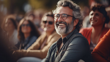Group of People Sitting Next to Each Otherの素材
