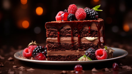 Delicious Cake Topped With Fresh Fruitの素材
