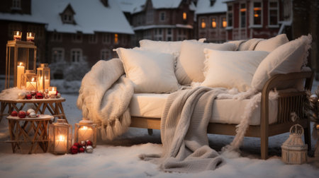 Living Room With Christmas Tree in the Cornerの素材