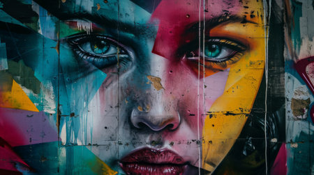 Eye Painting on Brick Wallの素材