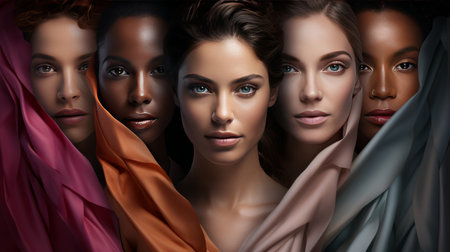 Group of Women Standing Next to Each Othere Women Standing Next to Each Otherの素材