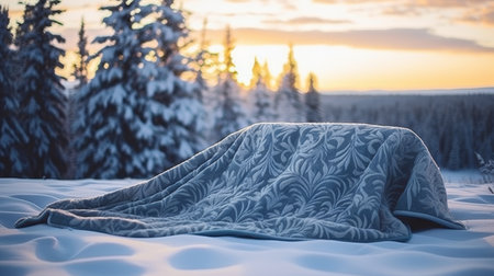 Blanket Laying in Snowの素材