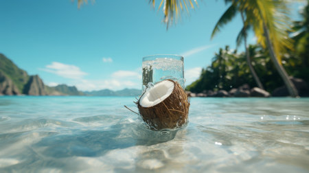 Glass of Water With Two Coconutsの素材