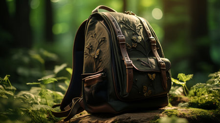 Backpack on Tree Stumpの素材