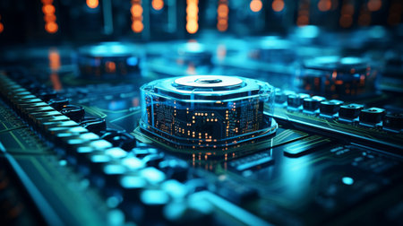 Close Up View of a Computer Chipの素材