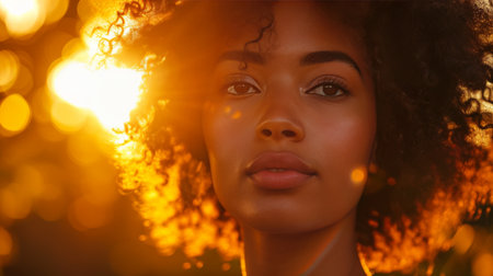 Woman Standing in Field of Flowersの素材