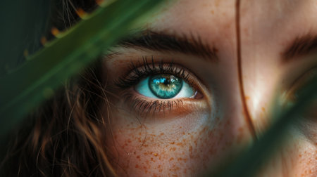 Close-Up of a Person With Blue Eyesの素材