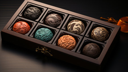 Assorted Chocolates on Tableの素材
