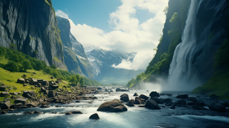 A Large Boat in a Large Body of Waterの素材
