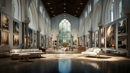 A Large Room Filled With Glass Wallsの素材