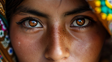 Close Up of Person Wearing Scarfの素材