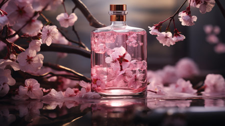 Bottle of Perfume on Tableの素材
