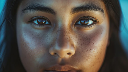 Close-Up of a Person With Sun in Backgroundの素材