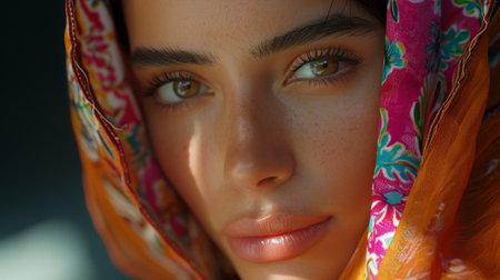 Close Up of Person Wearing a Scarfの素材