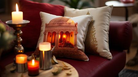 Pillows Resting on a Couchの素材