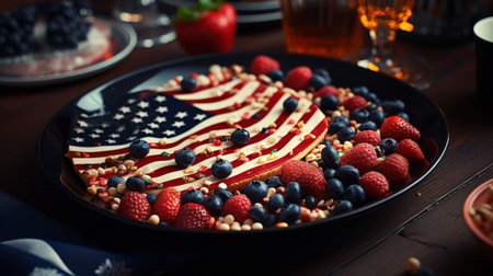 Bowl of Popcorn With Red, White and Blue Sprinklesの素材