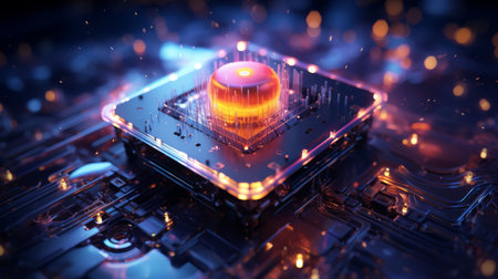 Computer Processor on Top of Circuit Boardの素材