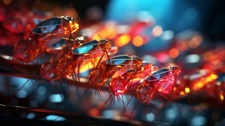 Close Up of Group of Glasses on Tableの素材