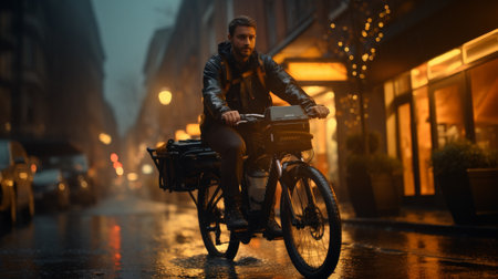 Black and Yellow Motorcycle Parked in Dark Roomの素材