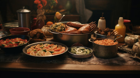 A Table Filled With a Variety of Foodsの素材