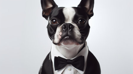 Black and White Dog Wearing Tuxedoの素材