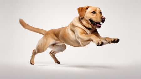 Energetic Dog Jumping in the Airの素材