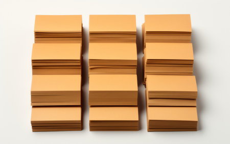 Pile of Brown Paper on White Tableの素材