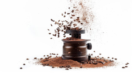 Fresh Coffee Aroma on White Background.の素材