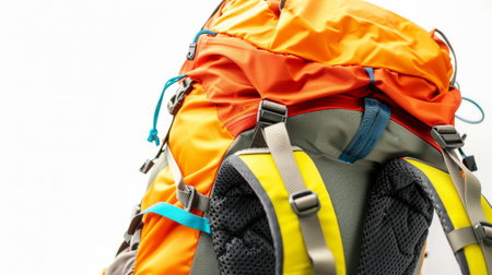 Colorful Hiking Gear on White Background.の素材