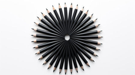 Premium Graphite Pencil on White Background.の素材