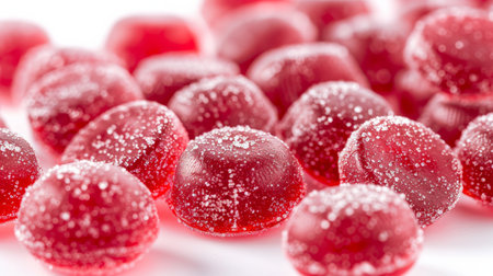 Close Up of a Bunch of Red Candiesの素材