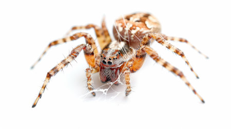 Close Up of a Spider on a Webの素材