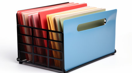 Practical Plastic Literature on White Background.の素材