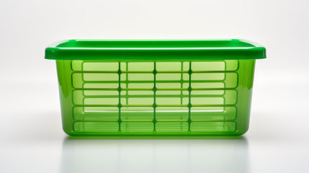 Plastic Storage Bin on White Background.の素材