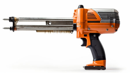 Pneumatic Nail Gun on White Background.の素材