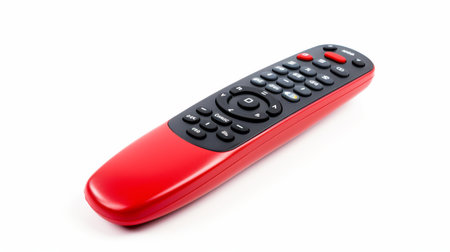 Plastic Remote Control on White Background.の素材