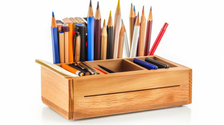 Professional Desk Organizer Set on White Background.の素材