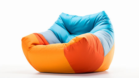 Vibrant Playful Bean Bag Chair on White Background.の素材